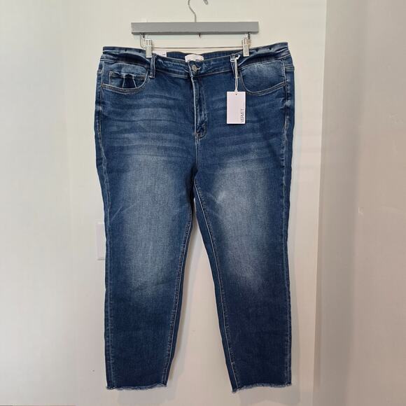 Vervet Jeans Women's Size 22 XXL Amber Mid Rise Skinny Distressed Raw Hem NWT - Picture 1 of 8